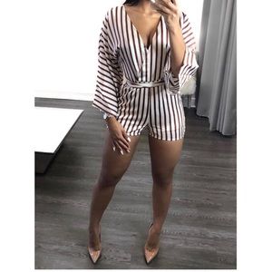 Striped stain romper